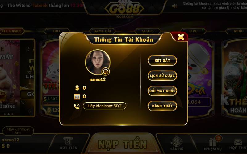 Thông tin tài khoản phải chính chủ