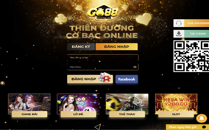 Thao tác đăng nhập tài khoản Go88 trên website