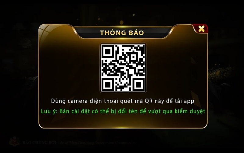 Quét mã QR để tải app xóc đĩa về máy